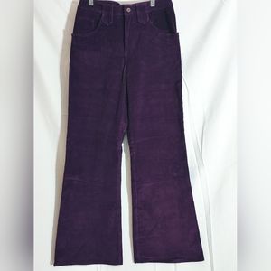 NWT April Cornell EGGPLANT PURPLE Corduroy Womens Vintage Flare Leg Pants
